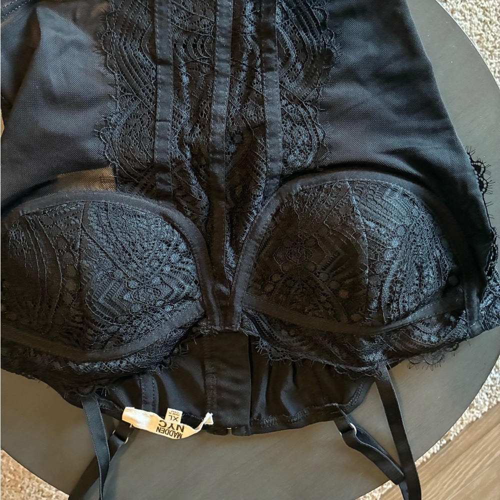 Elegant Black Lace Corset Top